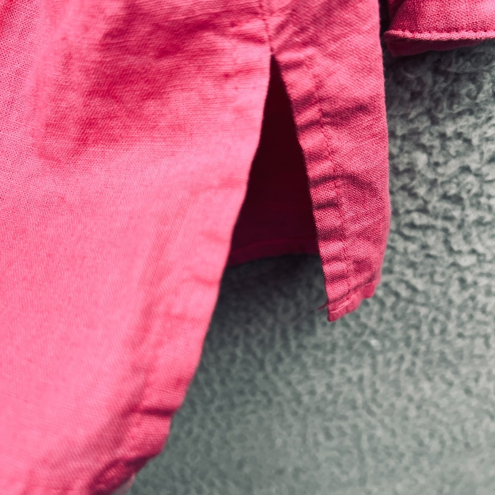 Worthington Womens Shirt XL Linen Blend Pink Button Up Career Minimalist Classic - Picture 3 of 9